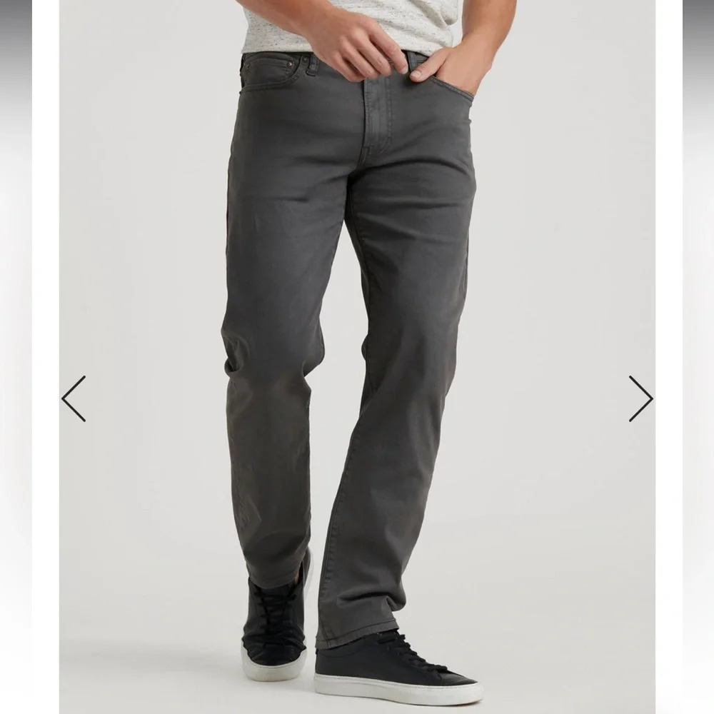 Lucky Brand Mens 38 X 32 Dark Gray Sateen Stretch 121 Slim Straight Jeans Pants